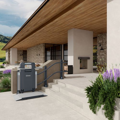 Schräger Plattform-Treppenlift - V6S - VIMEC Srl - für Rollstühle / für Gebäude / für öffentliche Einrichtungen