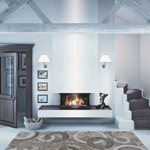 Geschlossene Feuerstelle / Holz - CLASSIC - TOTEM fire - mit 3 Sichtseiten / Metall