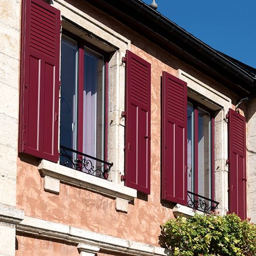 Einflügeliger Fensterladen - TRADI - TRYBA - Lamellen / Aluminium / Holzoptik