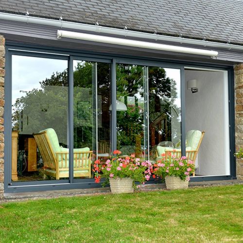 Glasschiebetür - CA80 - TRYBA - Aluminium / Glasfaser / mit Doppelverglasung