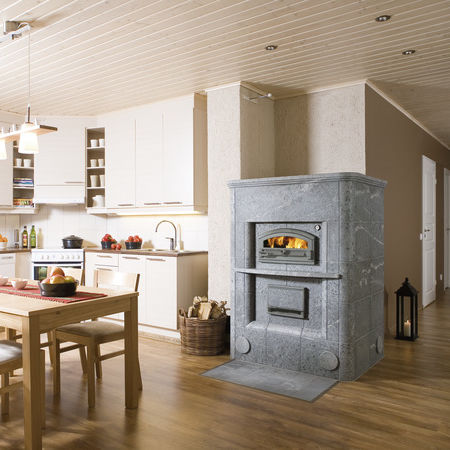 Holzherd - LU2800/13  - TULIKIVI - mit 4 Kochfeldern / mit 1 Ofen / manuelle Reinigung