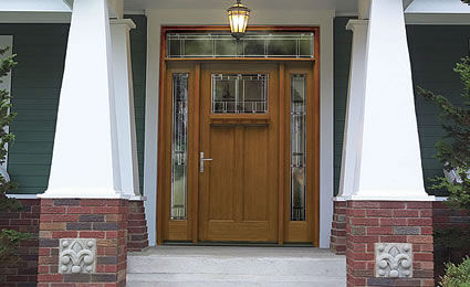 Eingangstür - CLASSIC-CRAFT® AMERICAN - THERMA-TRU DOORS - Glasfaser / einflügelig / halbverglast