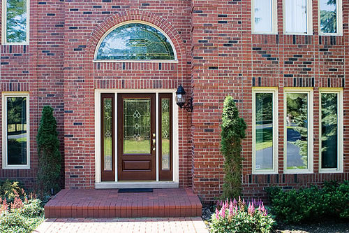 Eingangstür - CLASSIC-CRAFT® - THERMA-TRU DOORS - Glasfaser / einflügelig / halbverglast