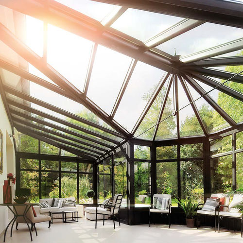 Selbsttragende Veranda - JADE - TECHNAL - Glas / Aluminium / Holz