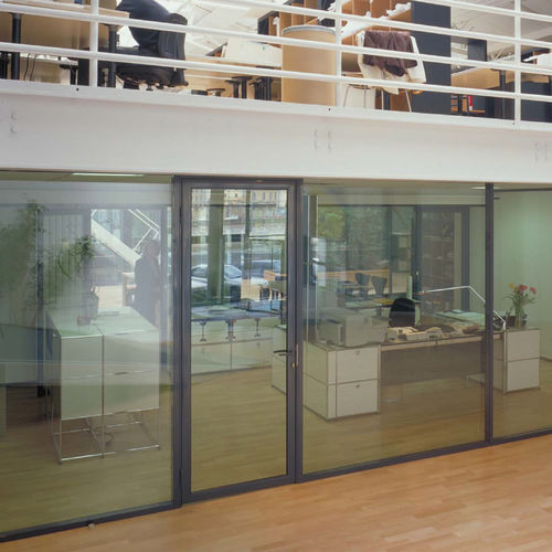 Abnehmbare Trennwand - OPALE - TECHNAL - festinstalliert / Schiebe / mit Glasfront