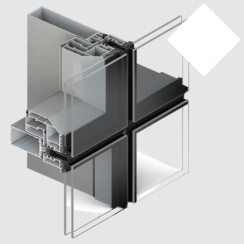 Paneel-Vorhangfassade - SSG - TECHNAL - aus Aluminium und Glas / Dekor / Akustik