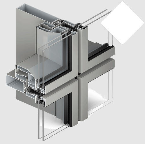 Paneel-Vorhangfassade - BG - TECHNAL - aus Aluminium und Glas / Dekor / Akustik