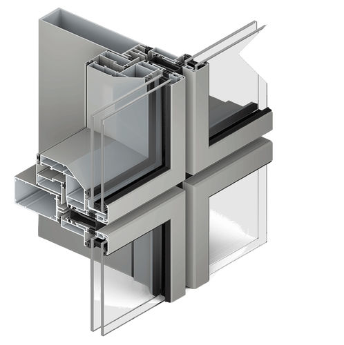 Paneel-Vorhangfassade - TENTAL 60 BG - TECHNAL - aus Aluminium und Glas / Dekor / Akustik