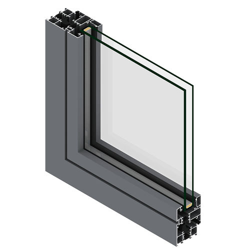 Aluminiumfenster - SOLEAL 55 EVOLUTION VISIBLE - TECHNAL - Schiebe / mit Doppelverglasung / zweiflügelig