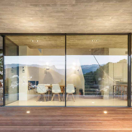 Glasschiebetür - ARTLINE XL - TECHNAL - Holz / Stahl / Edelstahl