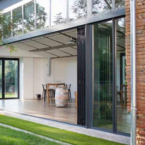 Glasschiebetür - AMBIAL - TECHNAL - Aluminium / mit Doppelverglasung / links