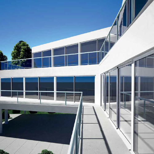 Glasschiebetür - SOLEAL 65 PERIPHERAL - TECHNAL - Aluminium / mit Doppelverglasung / zweiflügelig