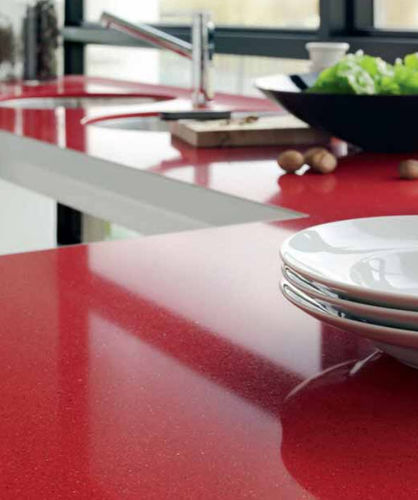 Quartzkomposit-Arbeitsplatte - STONE ITALIANA - für Küche / mit rechteckigen Kanten