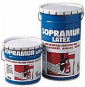 Bitumenabdichtung für Wand - SOPRAMUR LATEX - SOPREMA - für Kellergeschoss / Glasfaser