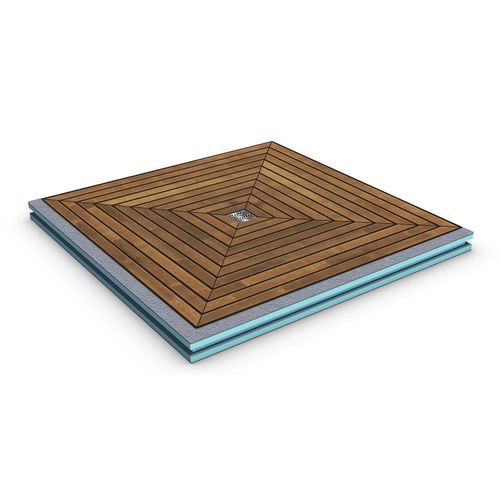 Quadratische Duschwanne - NATURE BOARD - STADUR PRODUKTIONS GMBH & CO KG - Holz / Teakholz / Edelstahl