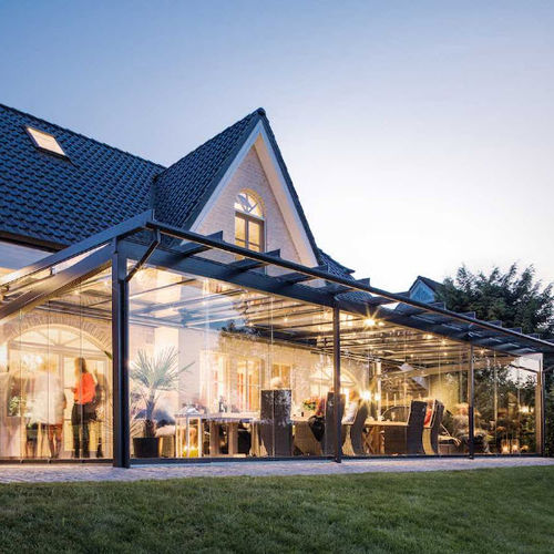 Terrassentür für Restaurants - Proline S - SOLARLUX - Schiebe / Aluminium / isolierend