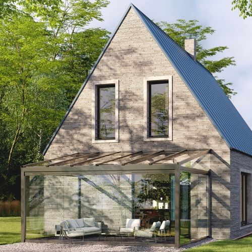 Angebaute Pergola - SDL ALERIO - SOLARLUX - Aluminium / Glas-Überdachungen / maßgefertigt