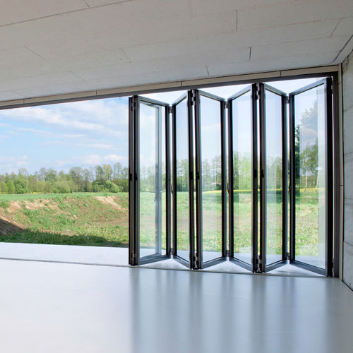 Glasschiebetür - ECOLINE - SOLARLUX - Faltflügel / Aluminium / mit Doppelverglasung