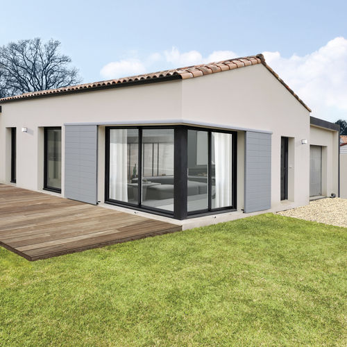 Schiebe-Fensterladen - Diamant en angle - SIB - Aluminium / thermolackiert / Tür