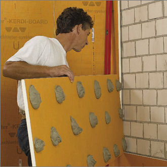 Thermoisolierung - KERDI-BOARD - Schluter-Systems - extrudiertes Polystyrol / steife Platten / Wand