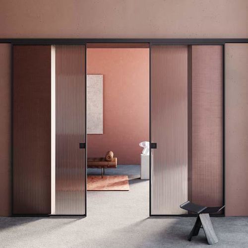 Tür für Innenbereich - ACQUA - SCRIGNO - Aluminium / Glas / Schiebe