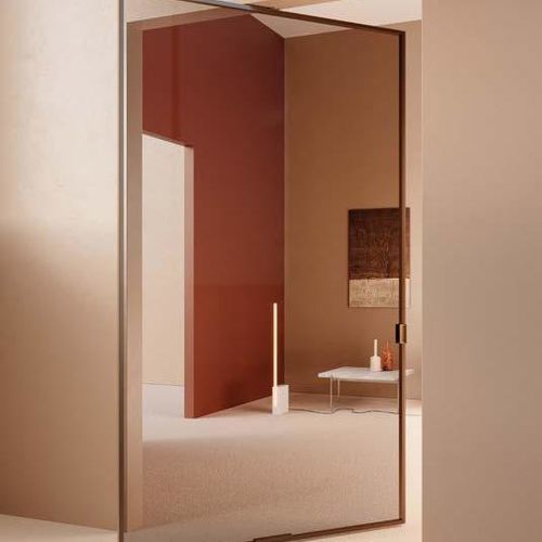 Tür für Innenbereich - MIRR - SCRIGNO - Aluminium / Glas / Flügel