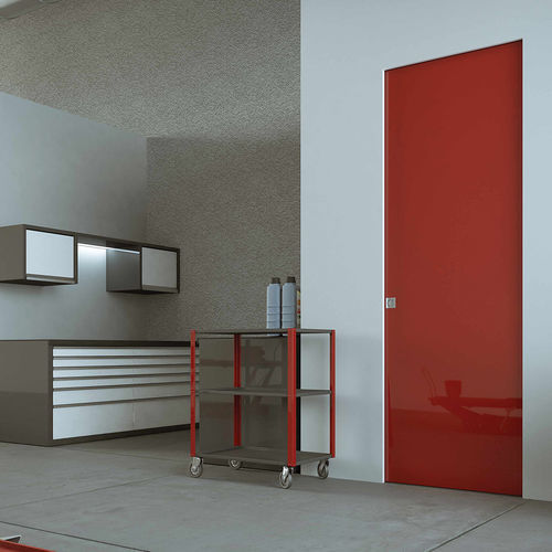 Tür für Innenbereich - FLUSH-WALL FIRE - SCRIGNO - Laubholz / MDF / Schiebe