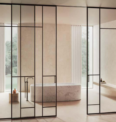 Tür für Innenbereich - GARBINA - SCRIGNO - Aluminium / Glas / Schiebe
