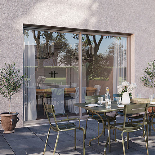 Glasschiebetür - Confort+ 6700 - Sepalumic - Aluminium / mit Doppelverglasung / zweiflügelig
