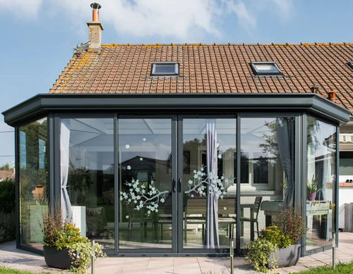 Glasveranda - 7700 - Sepalumic - Aluminium / mit Schiebetür / mit Wärmeisolierung