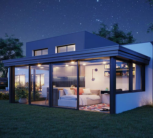 Glasveranda - Confort²Vie® 7700 - Sepalumic - Aluminium / Ganzglas / mit Schiebetür