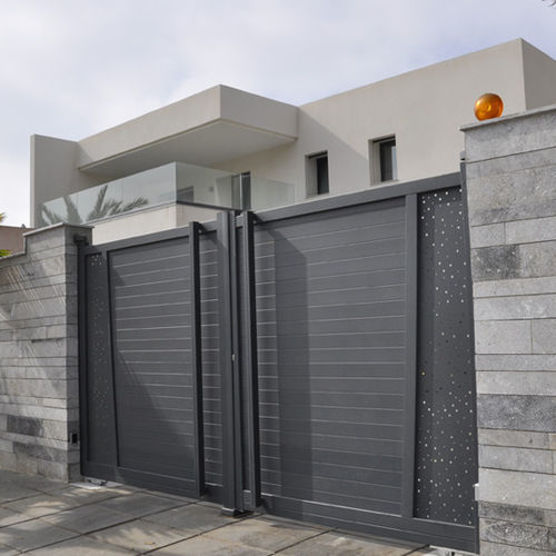Einflügeliges Tor - 2500 - Sepalumic - Schiebe / Aluminium / Lamellen