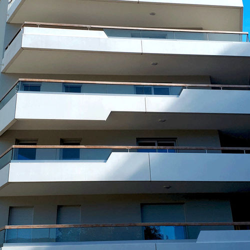 Aluminium-Geländer - SABCO 8050 - SADEV - Glasplatten / für Außenbereich / für Balkon