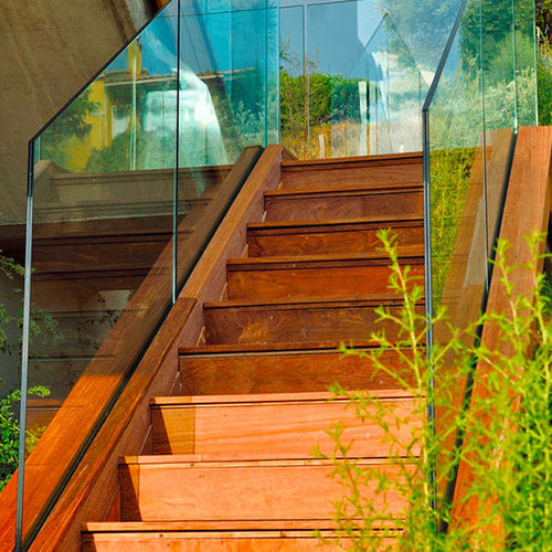 Aluminium-Geländer - SABCO 7030 - SADEV - Glasplatten / für Außenbereich / für Treppen