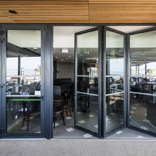 Schiebe-Stapel-Terrassentür - ØRIZON + - Sapa Building Systems - Aluminium / mit Doppelverglasung / Sicherheit