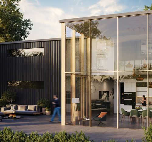 Paneel-Vorhangfassade - SLIMWALL 35 - Reynaers Aluminium - aus Aluminium und Glas / Glas / Dekor
