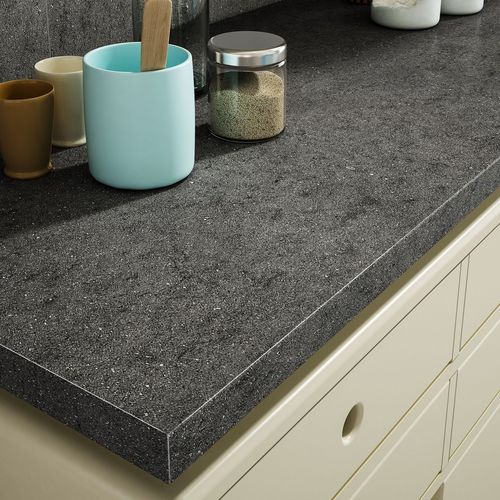 Feinsteinzeug-Arbeitsplatte - MAXIMUS BASALTINA STONE - RAK Ceramics - für Küche / schwarz / grau