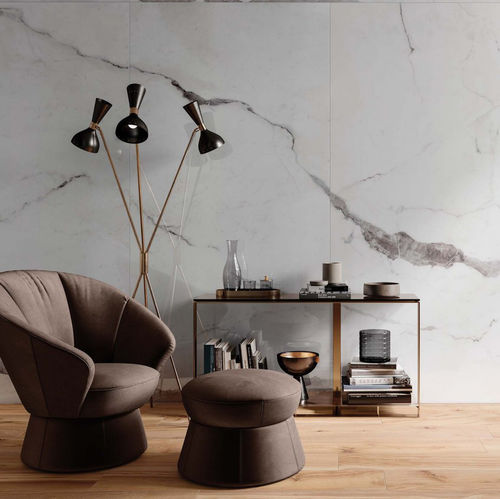 Porzellanfliesen - STATUARIO CONTINUO - RAK Ceramics - Hochglanz / für den Innenraum / für Wohnzimmer