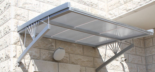 Vordach für Eingang - POLYGAL - Metall / Polycarbonat / flach