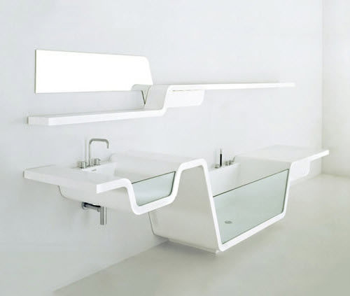 Moderner Badezimmer-Schrank - POLYGAL - für Privatgebrauch / Acryl / Polystyrol