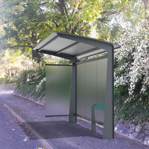 Stahl-Buswartehalle - TUB - POLYMOBYL - Hartglas