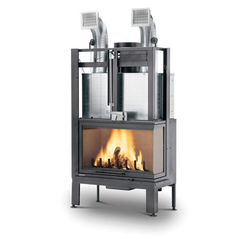 Geschlossene Feuerstelle / Holz - MX 86 F - PALAZZETTI LELIO - Ecken / doppelseitig / Gusseisen