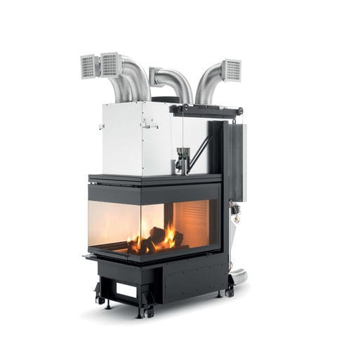Geschlossene Feuerstelle / Holz - WT60 3D V16EPLUS - PALAZZETTI LELIO - mit 3 Sichtseiten / Gusseisen