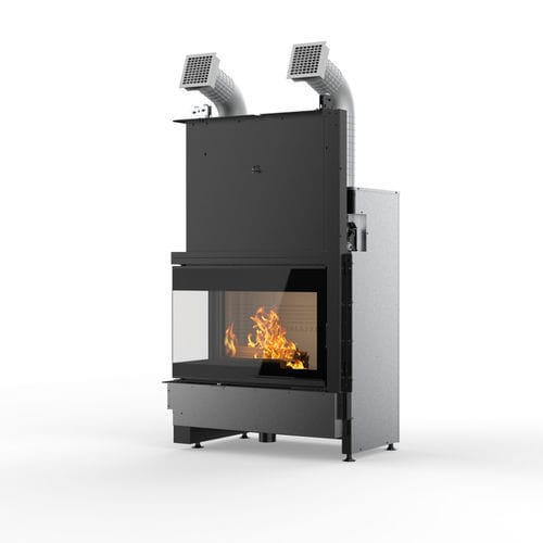 Geschlossene Feuerstelle / Holz - WTX 80L N18 - PALAZZETTI LELIO - Ecken / doppelseitig / Metall