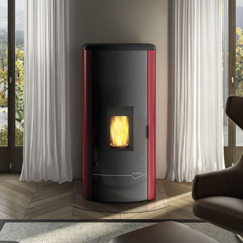 Pelletkaminofen - Mirella Idro 15 - PALAZZETTI LELIO - 5 kW...10 kW / freistehend / modern
