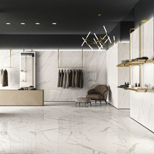Feinsteinzeugfliesen - TRILOGY : CALACATTA WHITE - Panaria ceramica - poliert / Hochglanz / emailliert