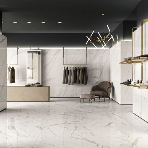 Feinsteinzeugfliesen - TRILOGY 0.3 : CALACATTA WHITE - Panaria ceramica - poliert / glänzend / für den Innenraum