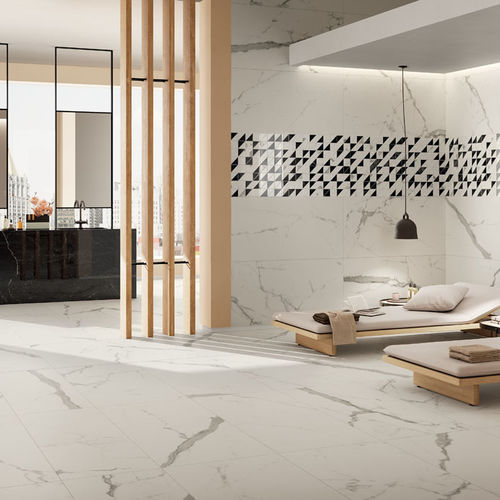 Feinsteinzeugfliesen - ETERNITY : STATUARIO WHITE - Panaria ceramica - matt / Hochglanz / für den Innenraum