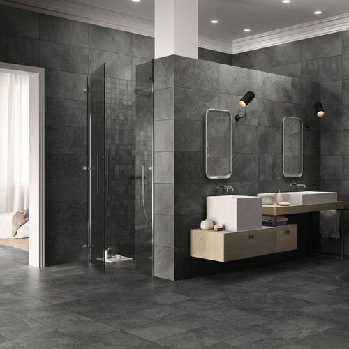 Feinsteinzeugfliesen - TRUE : SOFT BLACK - Panaria ceramica - in Naturoptik / für den Innenraum / Wand