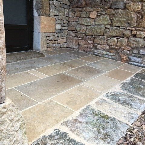 Natursteinplattenbelag - AUBEROCHE BLEU PÉRIGORD - OCCITANIE PIERRES - für den Innenraum / für Eingangsbereich / für Terrasse